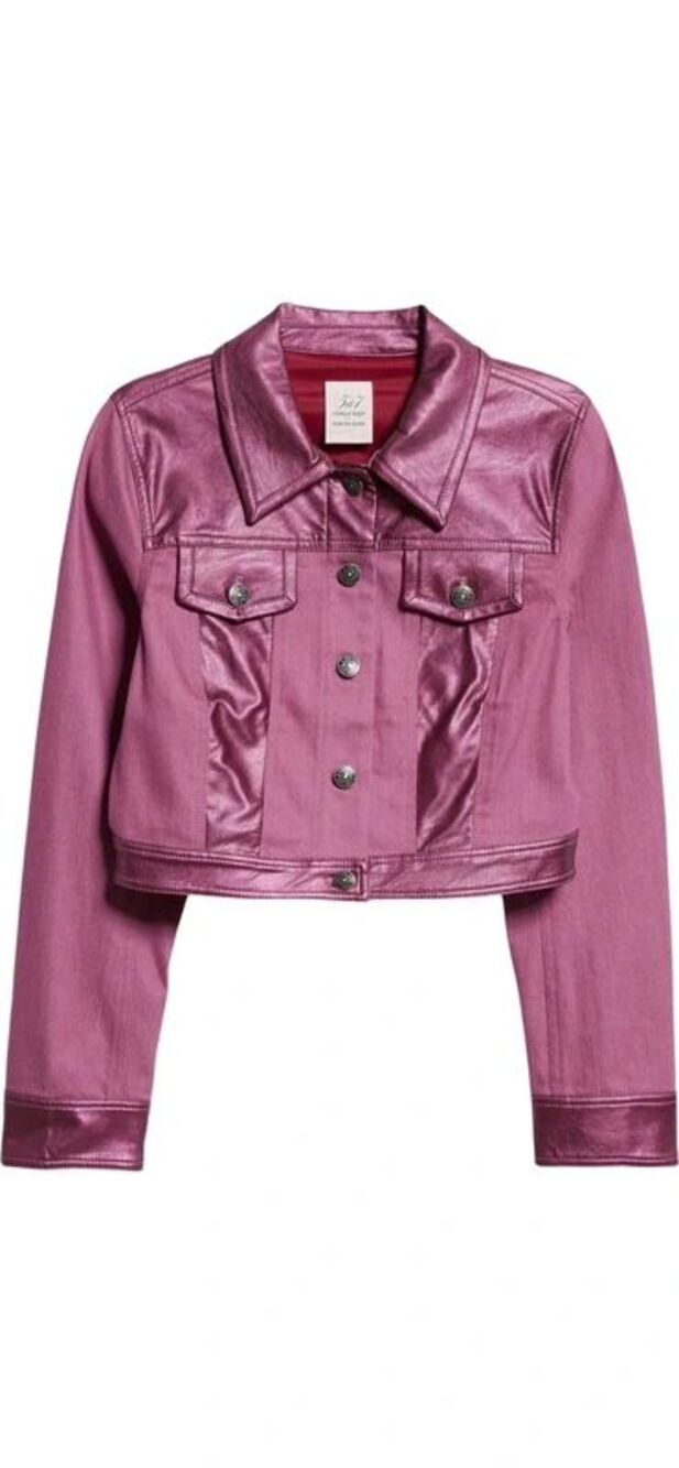 Cinq a Sept Metallic Regina Jacket Amethyst Purple XS Cropped NWT